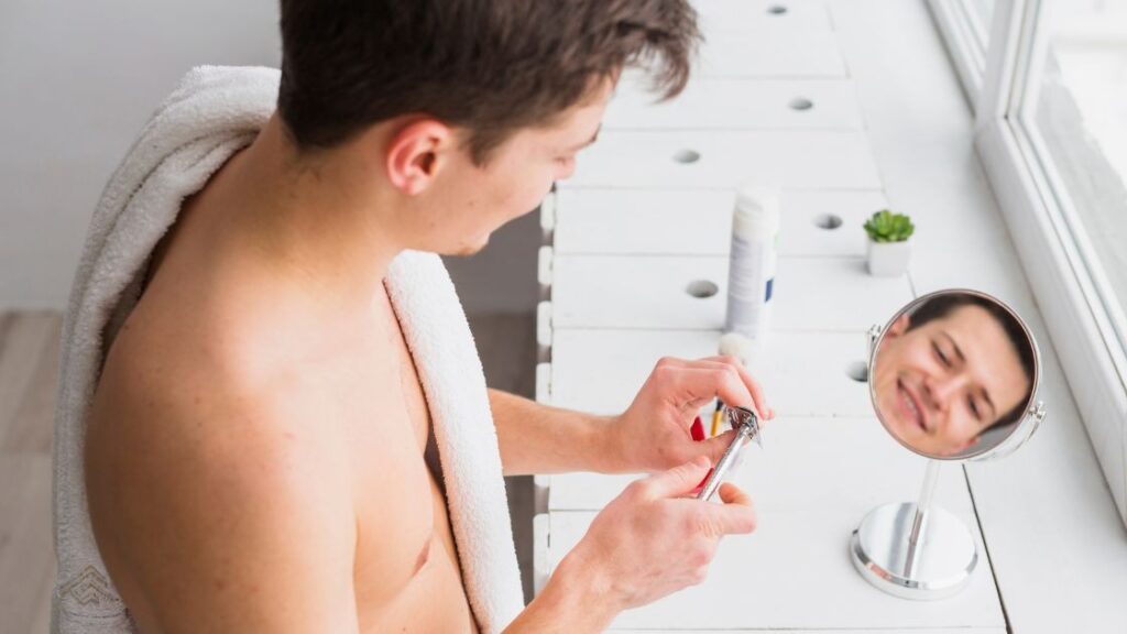 Applying moisturizer on completely dry skin