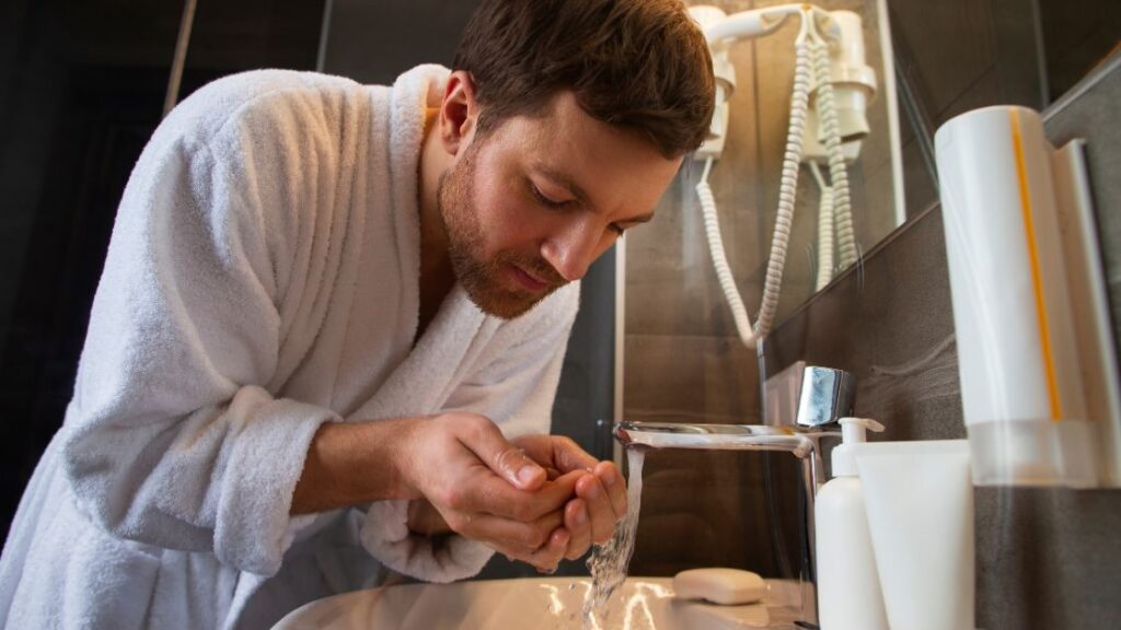 Washing with hot water